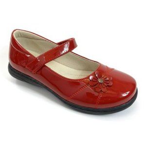 COPY - Easy Strider Red Flower-Accent Faux Patent Leather Mary Jane - Girls 11T…
